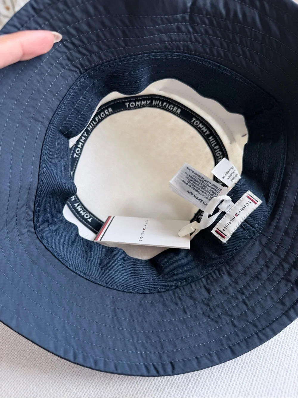 Tommy Hilfiger Kids Navy & Cream Sherpa Bucket Hat with Pocket
